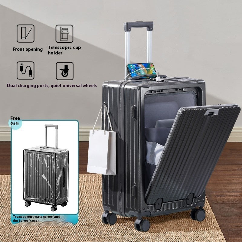 Valise Trolley Ouverture Frontale Multifonction - ABS PC avec Port USB - SADJÉ