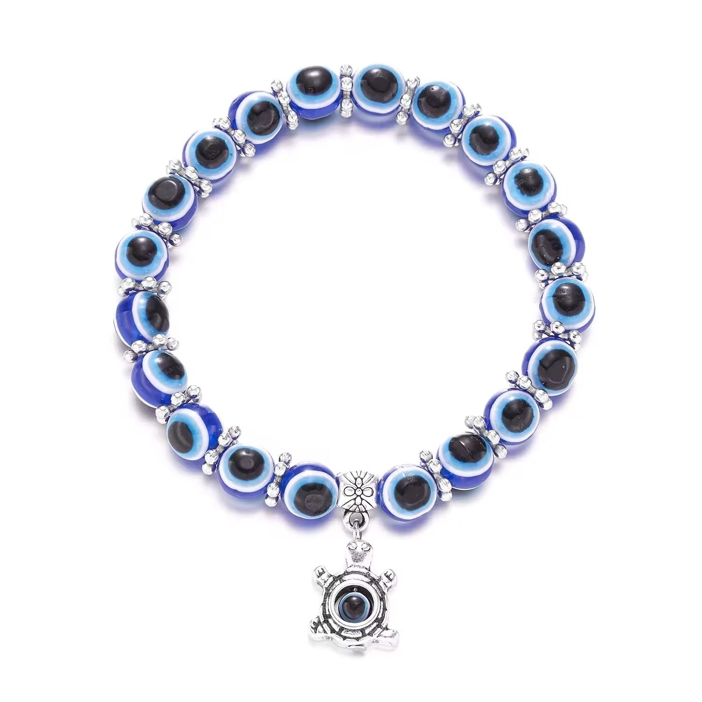Bracelet Bleu Pendentifs Animaux – Résine Perles 8mm - SADJÉ