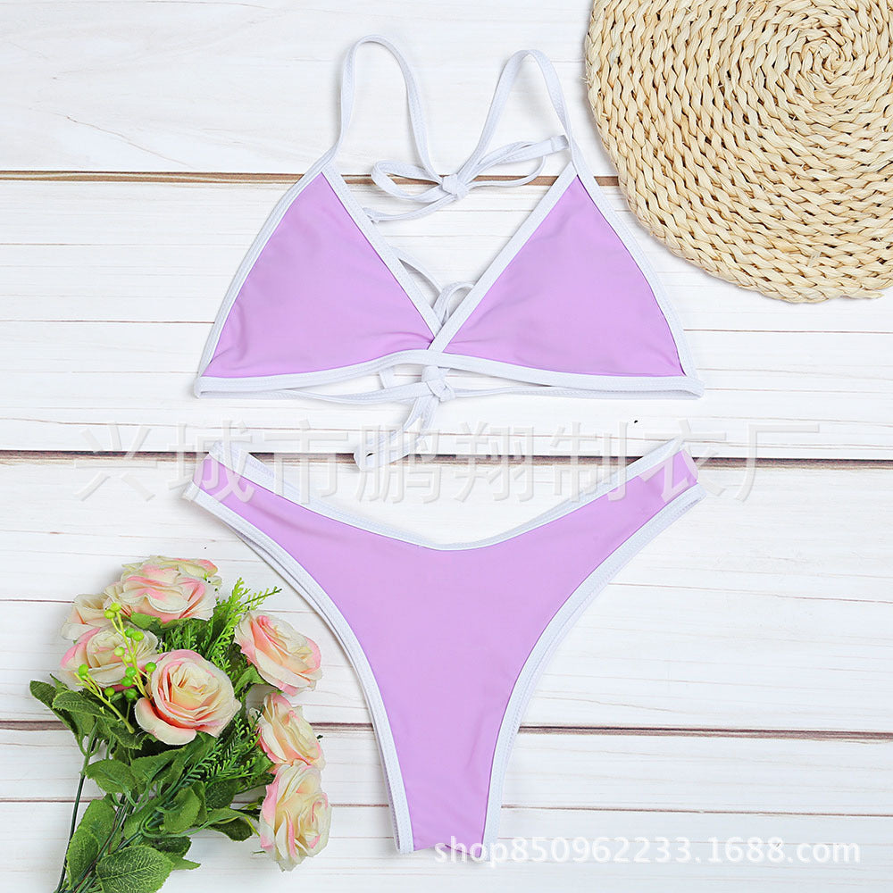 Bikini Femme Uni 2 Pièces - Maillot de Bain Été - SADJÉ