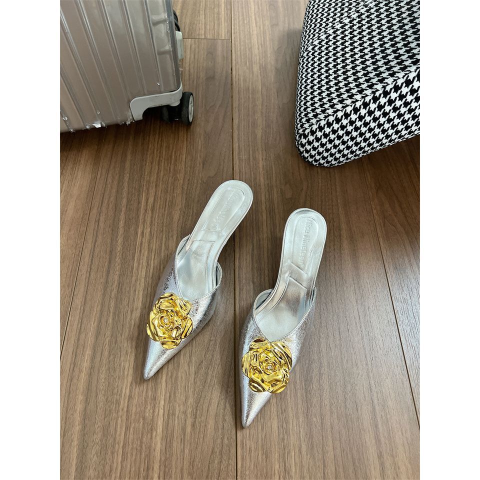 Chaussures à Talons Hauts Femme 2025 - Escarpins Pointus Métalliques Style Européen - SADJÉ
