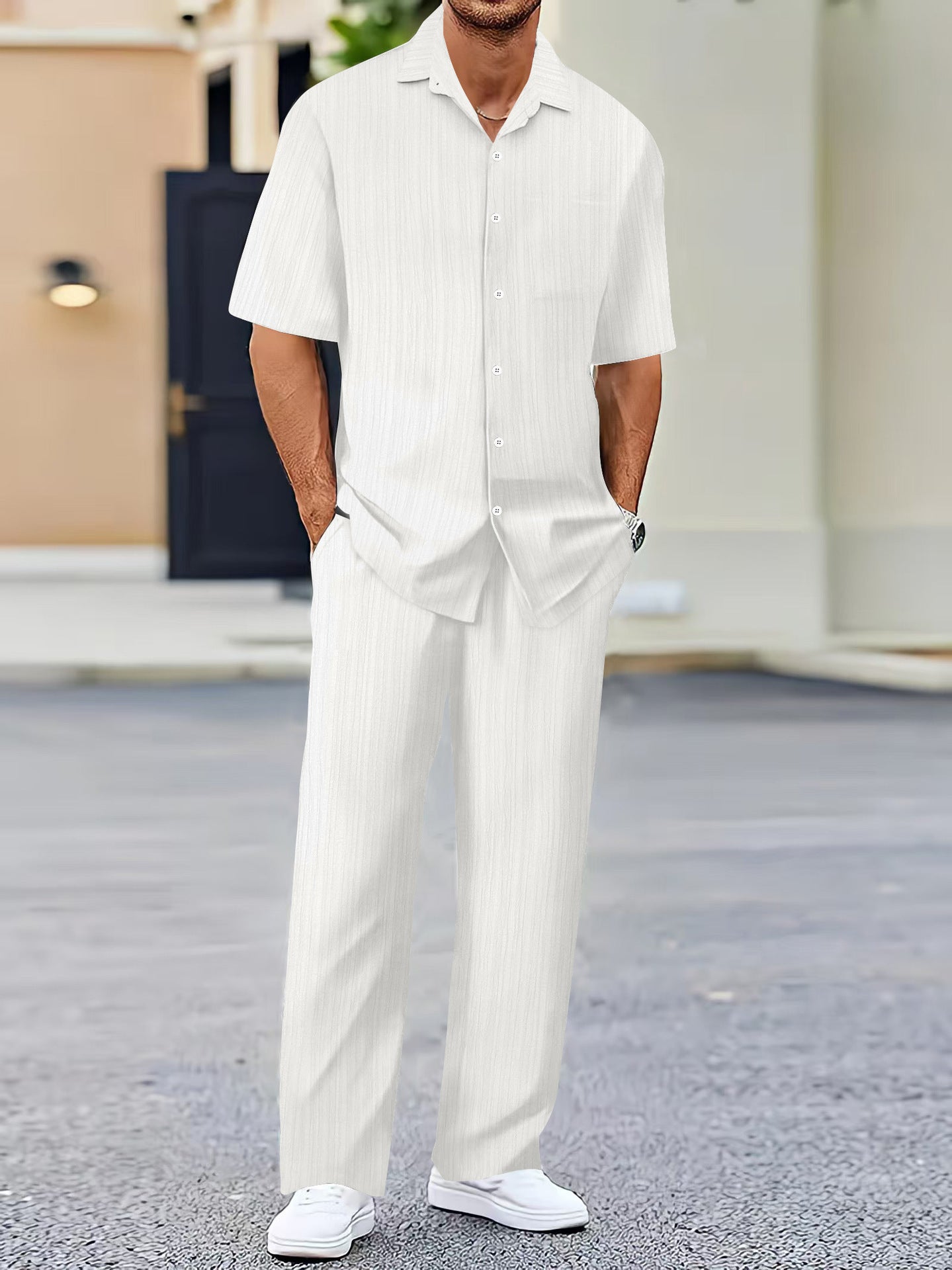 Ensemble Homme Manches Courtes Uni - Costume Décontracté Mode - SADJÉ