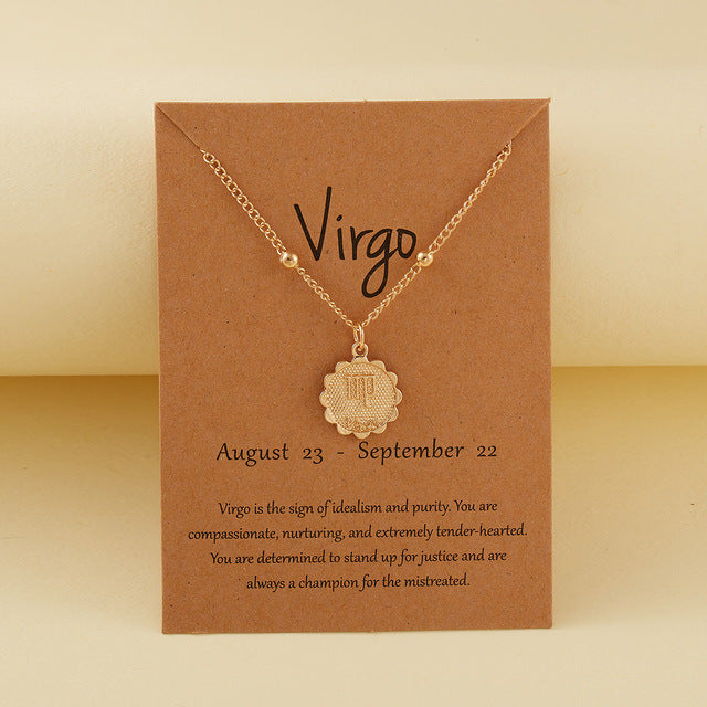 Collier Médaille Gravée Zodiaque – 12 Constellations - SADJÉ