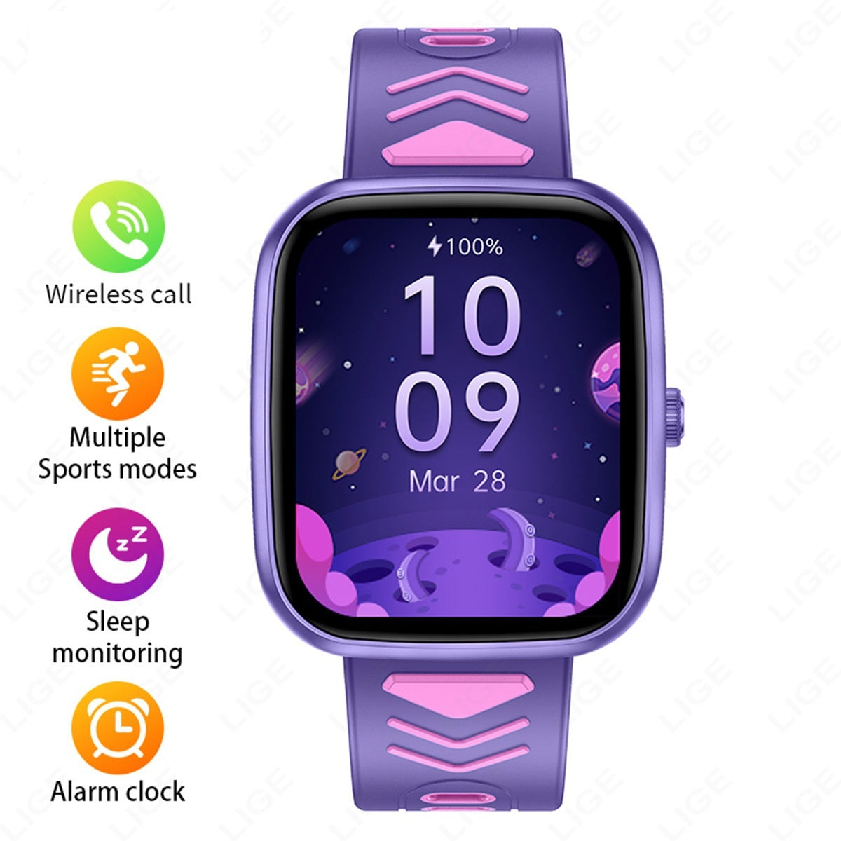 Montre Connectée Enfant avec Appels Bluetooth - Détection Sommeil et Suivi Activité - SADJÉ