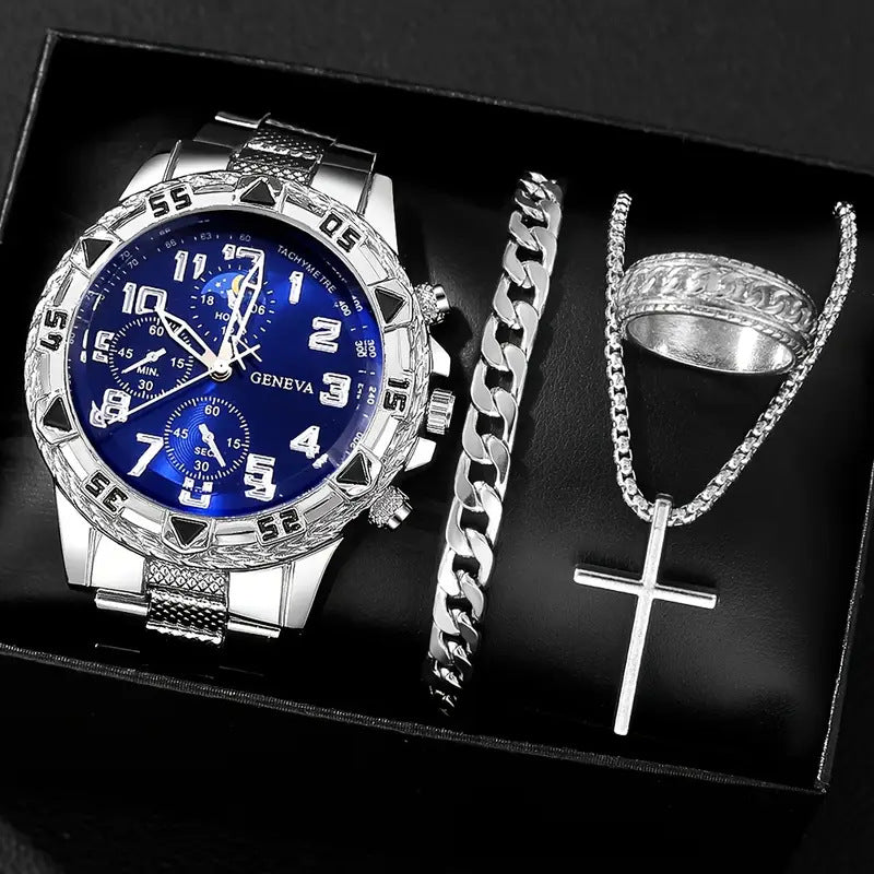 Ensemble Homme Business 4 Pièces 130g Montre Coffret - SADJÉ