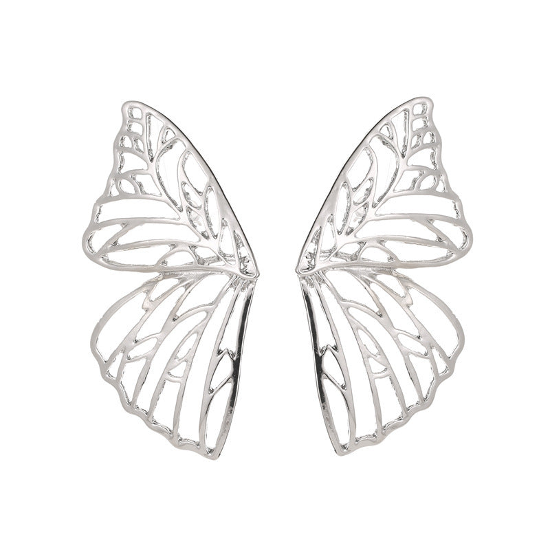 Boucles d'Oreilles Papillon Sculpté – Design Creux Or et Argent - SADJÉ
