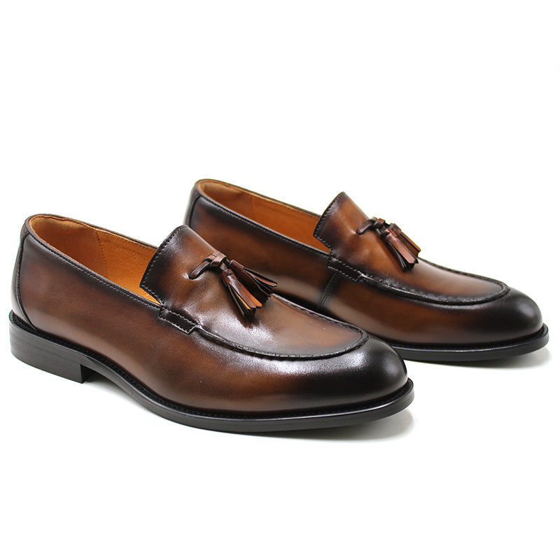 Mocassins Homme Cuir Glands Style Britannique - Élégants Haut de Gamme - SADJÉ