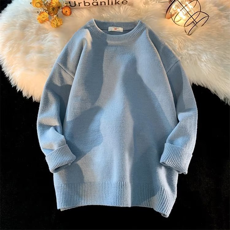 Pull Homme Col Rond Loose Fit - Sweater Simple Printemps Automne - SADJÉ