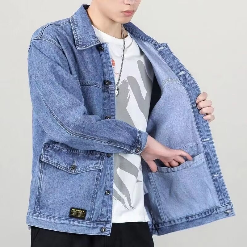Veste Denim Homme Casual Américain - Blouson Jean Workwear - SADJÉ