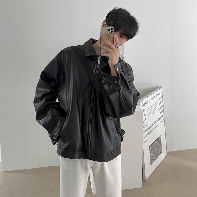 Veste Baseball Homme Cuir - Blouson Teddy Style Coréen Casual Élégant - SADJÉ