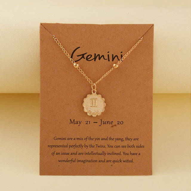 Collier Médaille Gravée Zodiaque – 12 Constellations - SADJÉ