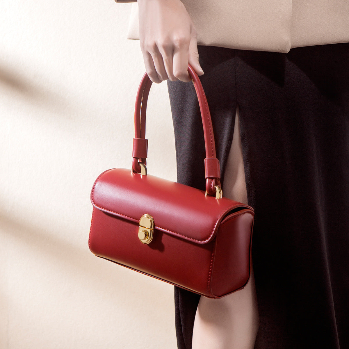 Sac Bandoulière Rouge Rétro Vintage - Messenger Coton Femme - SADJÉ