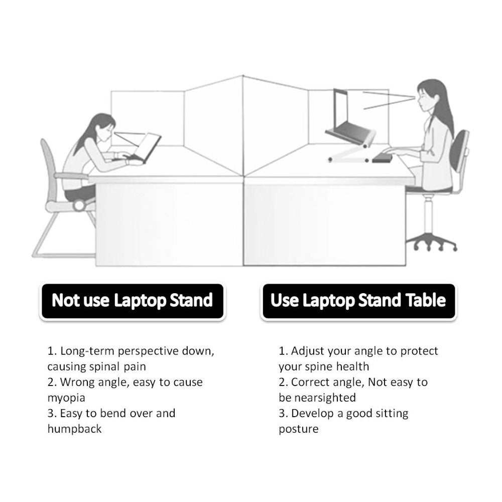 Support Ordinateur Portable Pliable Ergonomique - Réglable pour PC et Tablette - SADJÉ