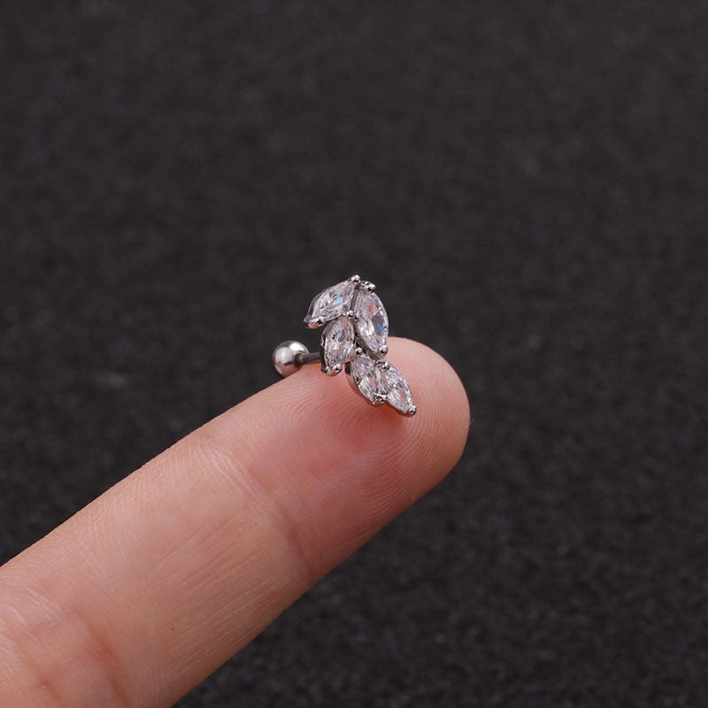 Boucles d'Oreilles Motif Feuilles Acier Inoxydable 22g - 18 Variations - SADJÉ