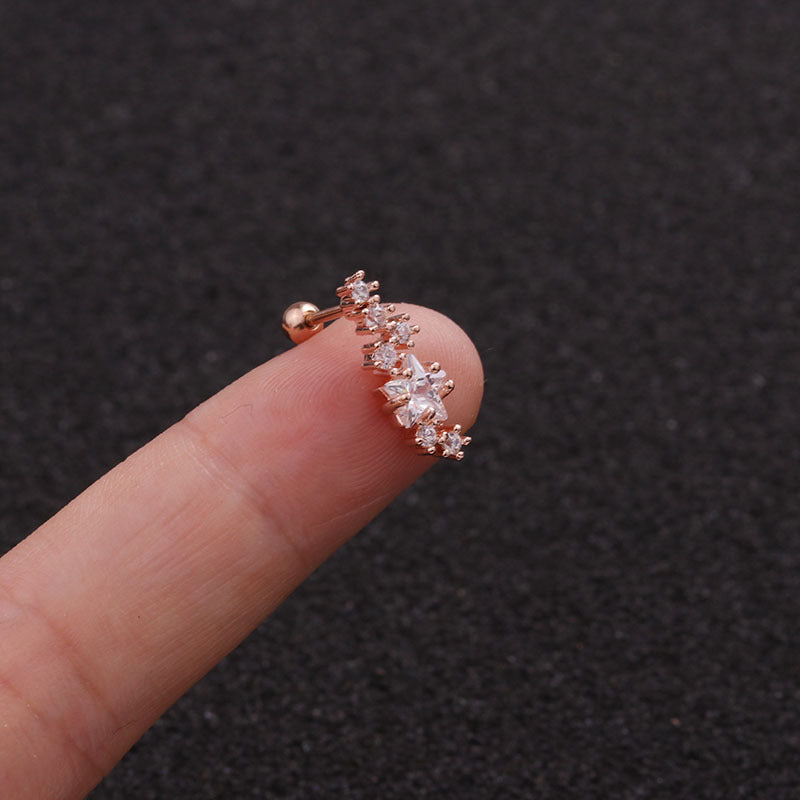 Boucles d'Oreilles Motif Feuilles Acier Inoxydable 22g - 18 Variations - SADJÉ