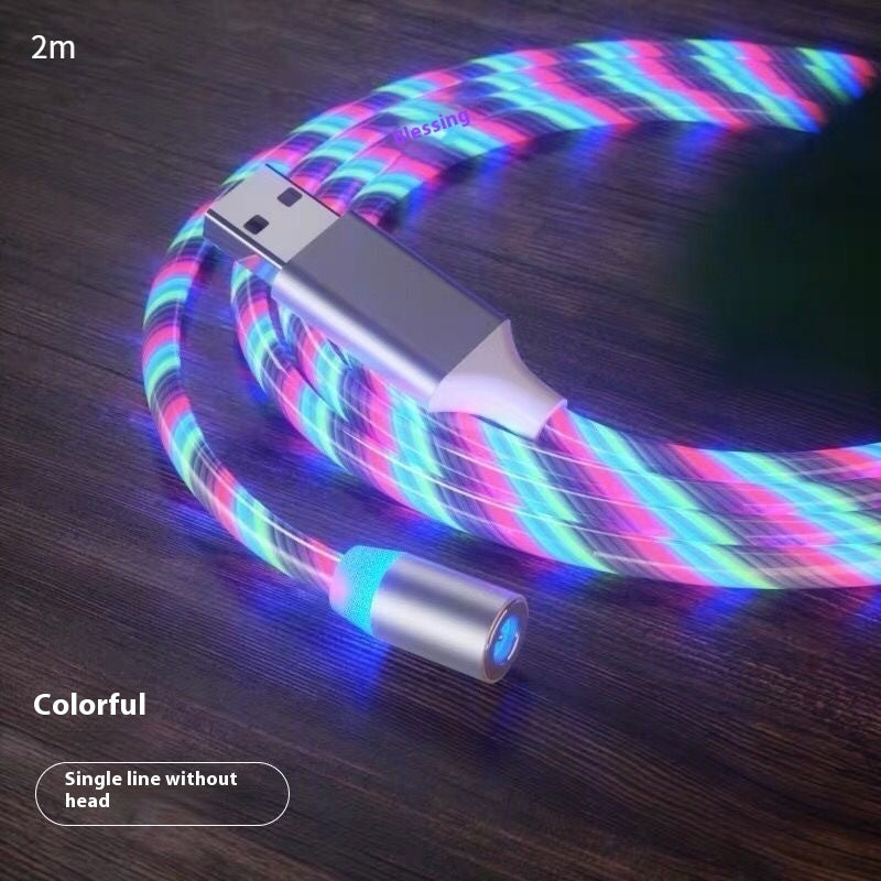 Câble Charge Magnétique LED 3-en-1 - USB-C Micro USB Lightning Rapide - SADJÉ