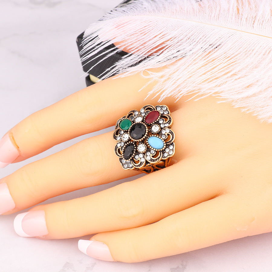 Bague Alliage Motif Floral Bohème Vintage 20g - SADJÉ