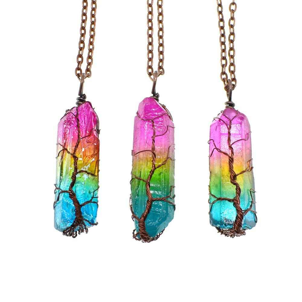 Collier Pendentif Arbre de Vie – Cristal Chaîne Ajustable - SADJÉ