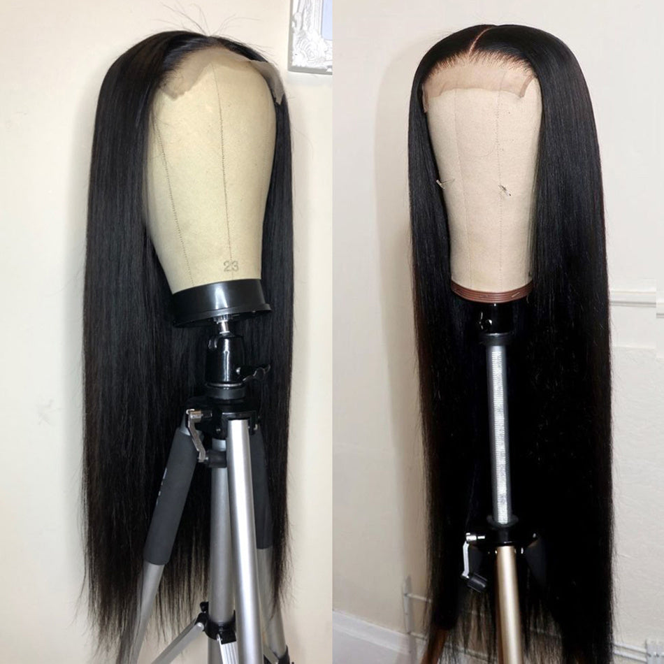 Perruque Lace Front Lisse Mi-Longue - Frange Oblique Naturelle - SADJÉ