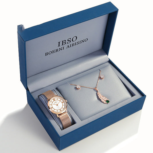 Ensemble Montre Femme + Bijoux Zircon - Parure Élégante 3 Pièces - SADJÉ