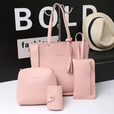 Sac en Bandoulière Femme - Ensemble 4 Pièces avec Pompons - Élégant et Pratique - SADJÉ