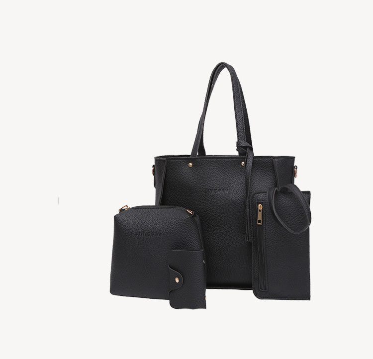 Sac en Bandoulière Femme - Ensemble 4 Pièces avec Pompons - Élégant et Pratique - SADJÉ