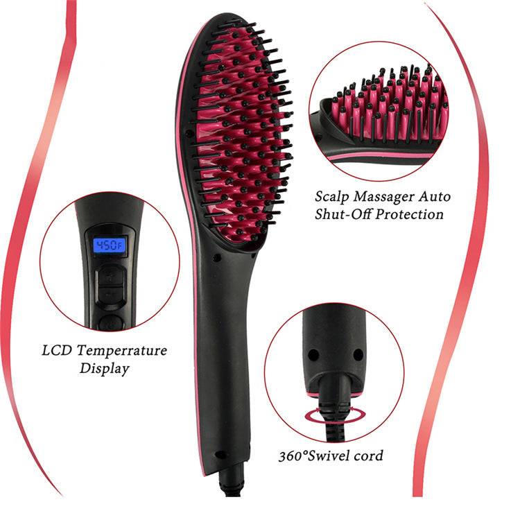 Brosse Lissante Électrique à Ions Négatifs - Écran LED Température Réglable - SADJÉ