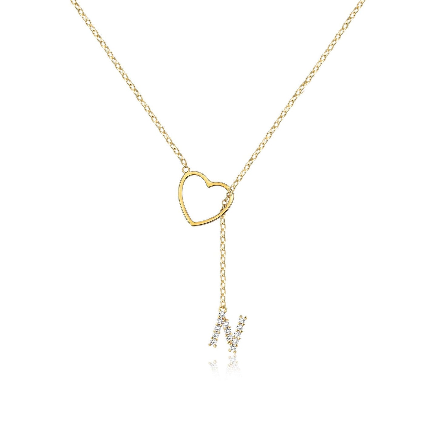 Pendentif Initiale Glamour – Laiton Plaqué Or Zircon 26 Lettres - SADJÉ
