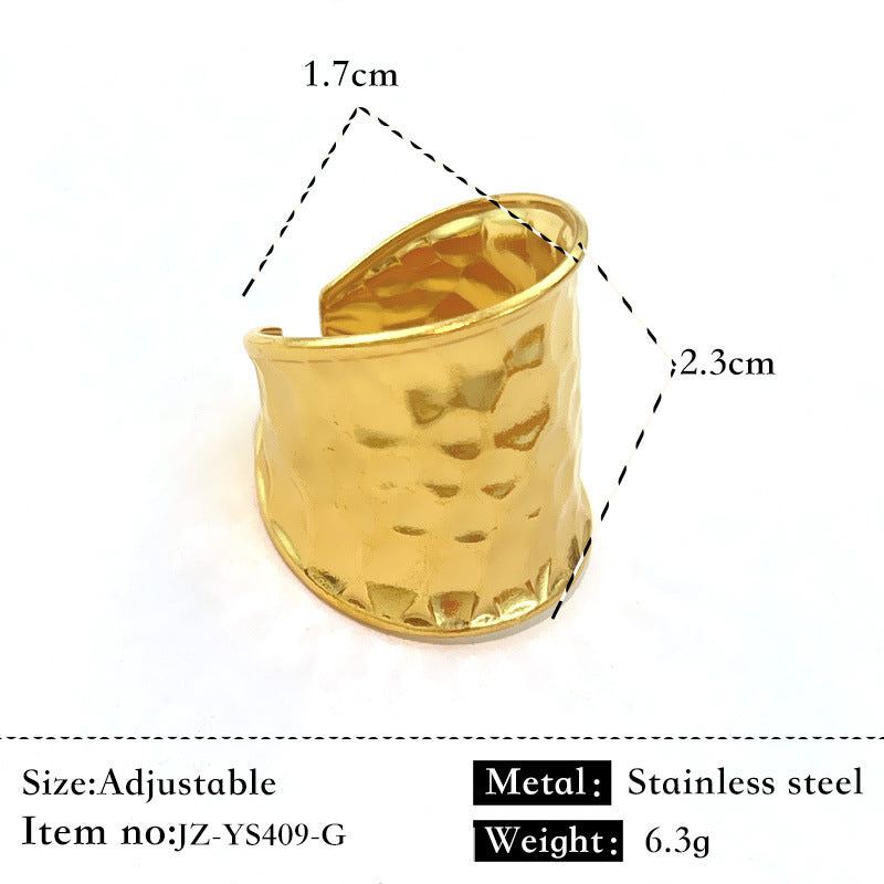 Bague Acier Inoxydable Plaqué Or 18K - Anneau Simple Brillant Élégant Femme - SADJÉ