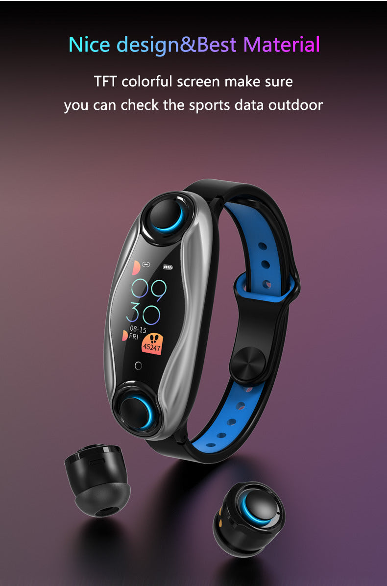 Bracelet Connecté Bluetooth avec Écouteur Intégré - Smartwatch 2-en-1 - SADJÉ