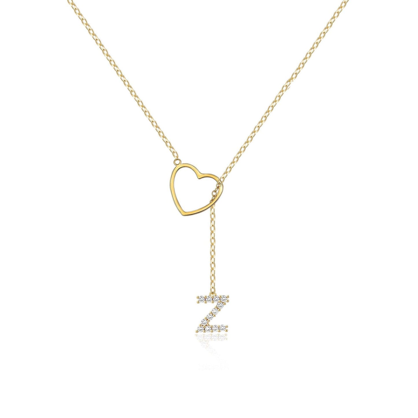 Pendentif Initiale Glamour – Laiton Plaqué Or Zircon 26 Lettres - SADJÉ