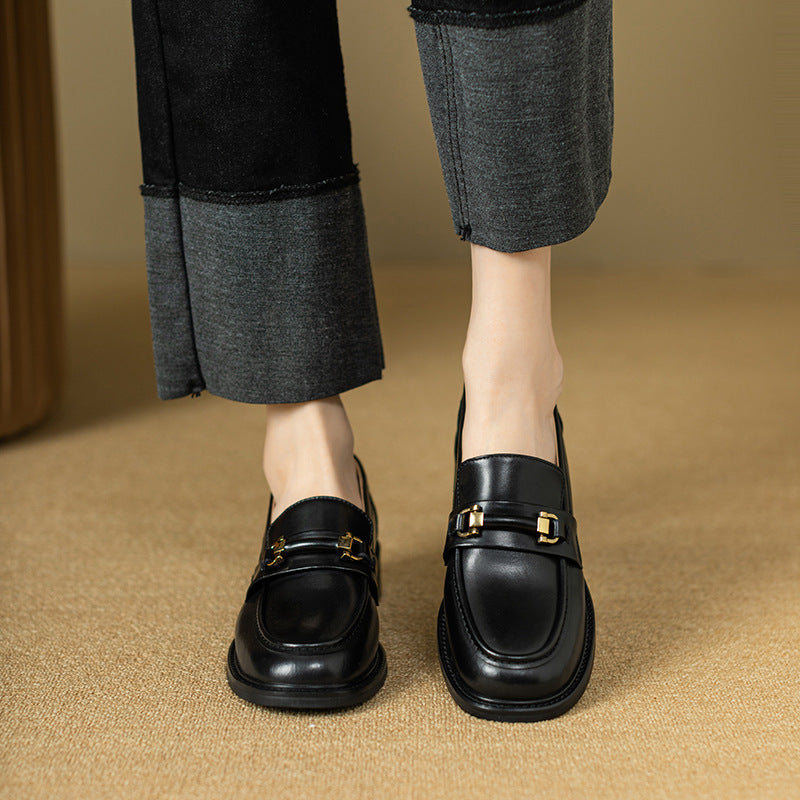 Escarpins Femme Cuir Véritable - Style Rétro Britannique - SADJÉ