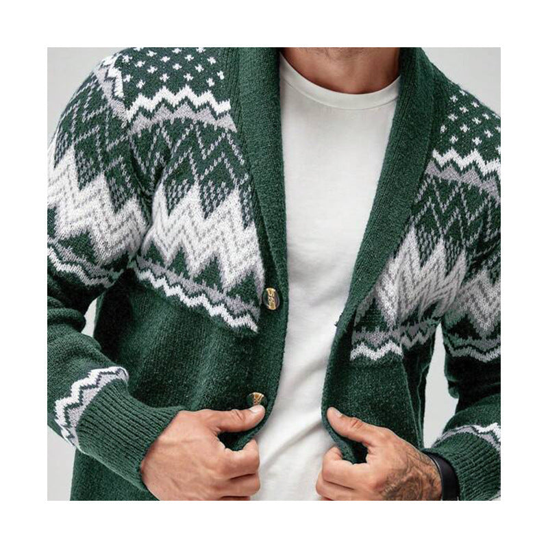 Cardigan Tricoté Uni Manches Longues - Style Européen Jacquard - SADJÉ
