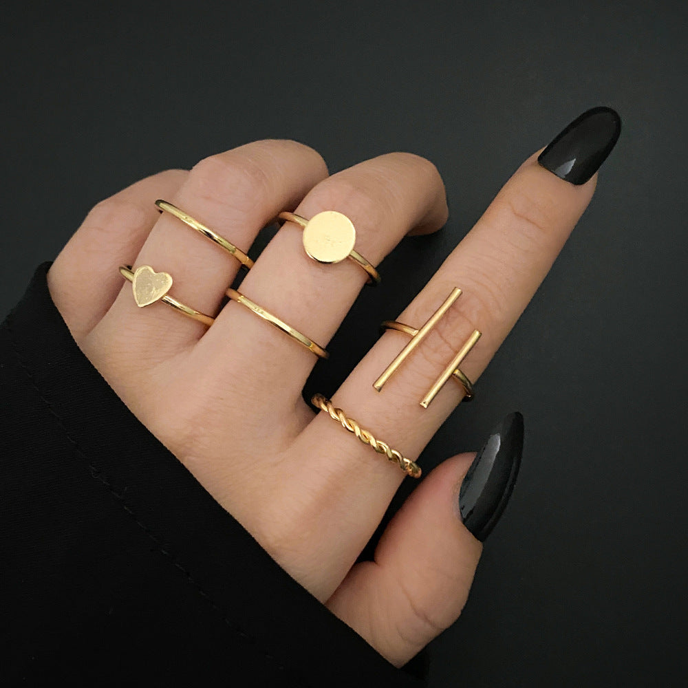Set de Bagues Géométriques – Alliage Bohème Rétro - SADJÉ