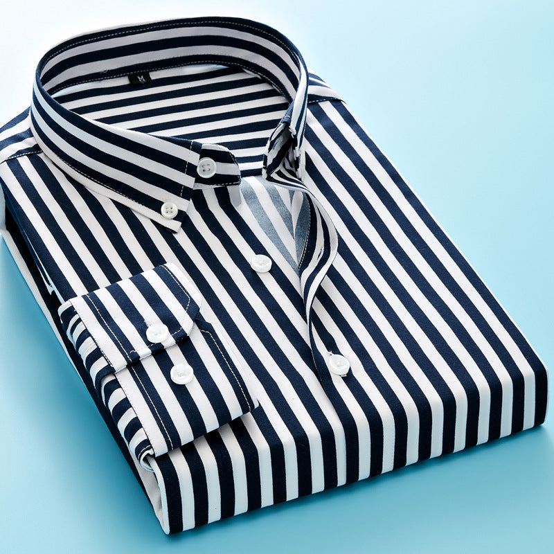 Chemise Homme Manches Longues Rayée - Style Tendance Décontracté Coupe Slim - SADJÉ