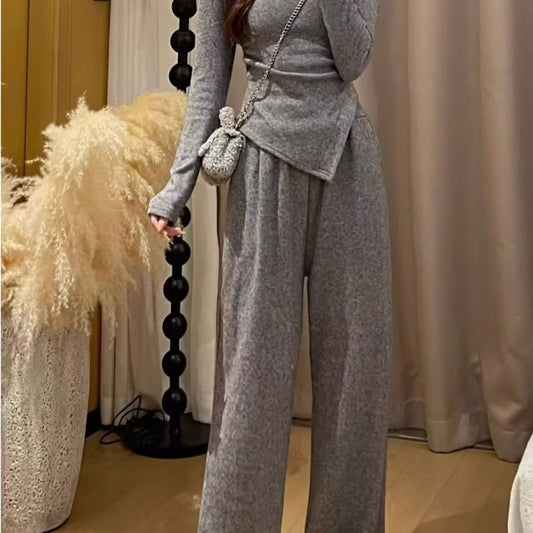 Ensemble Tailleur Femme Slim - Couleur Unie Élégant 2 Pièces - SADJÉ