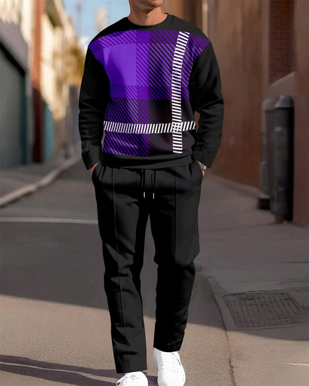 Ensemble Jogging Homme 2 Pièces - Sweat Col Rond et Pantalon Imprimé - SADJÉ