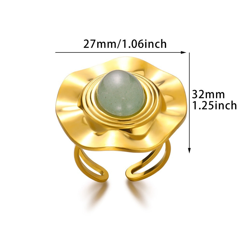 Bague Cœur Acier Inoxydable Rétro - Pendentif Suspendu Personnalité Polyvalente - SADJÉ