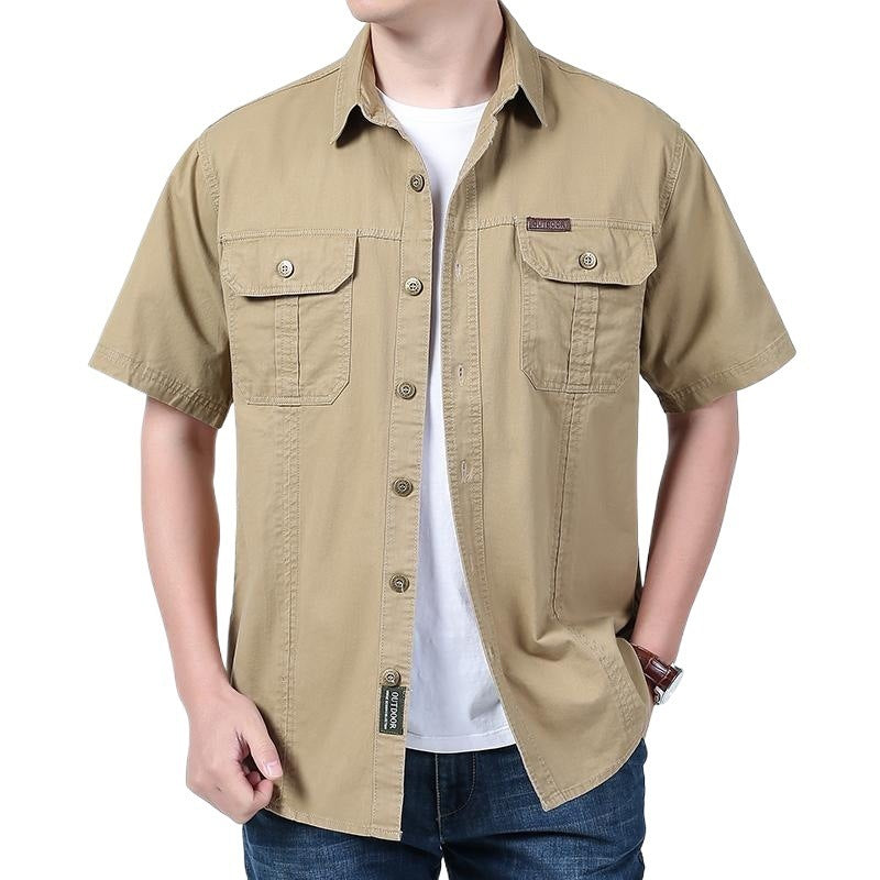 Chemise Homme Unie Manches Courtes - Coupe Ample Décontractée - SADJÉ