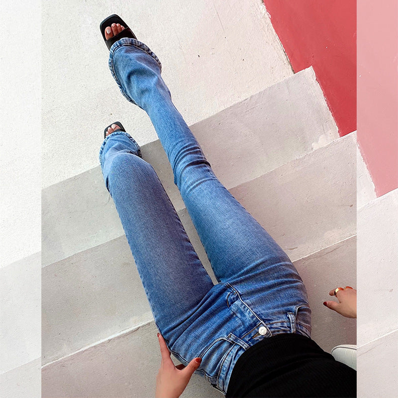 Jean Femme Taille Haute - Droit Casual Micro-Élastique - SADJÉ