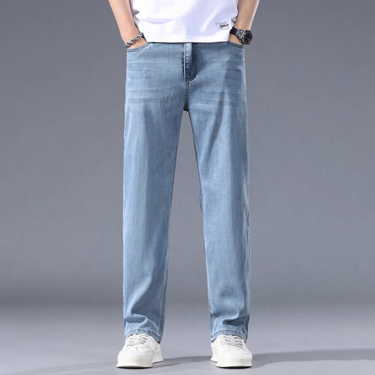 Pantalon Homme Business Casual Droit Coupe Ample Élégant - SADJÉ