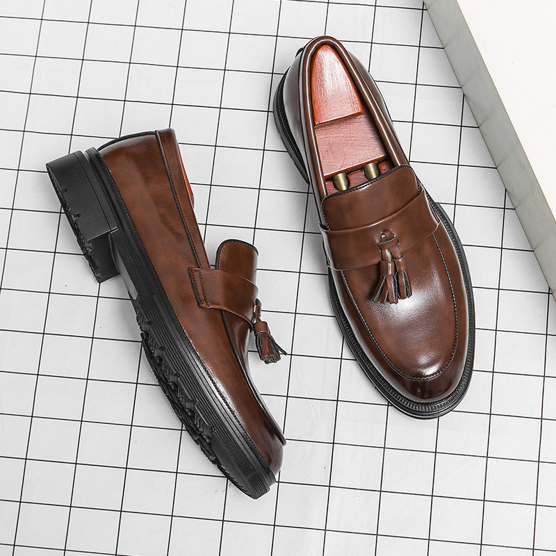 Mocassins Homme Cuir à Pompons - Chaussures Slip-On Respirantes Business Casual - SADJÉ