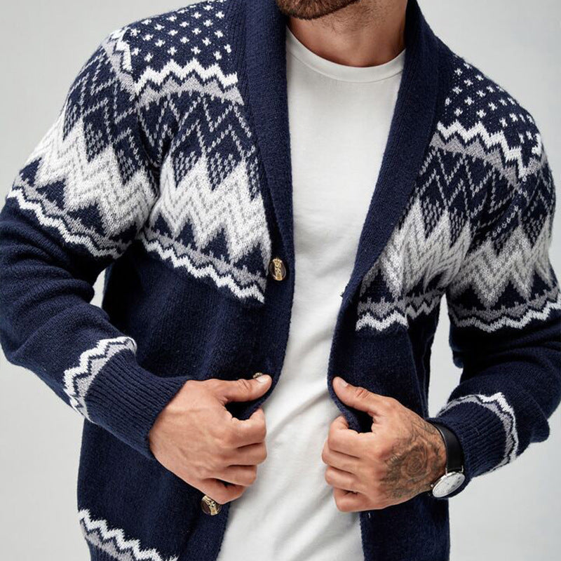 Cardigan Tricoté Uni Manches Longues - Style Européen Jacquard - SADJÉ