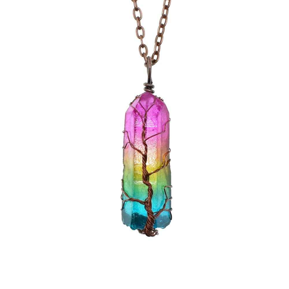 Collier Pendentif Arbre de Vie – Cristal Chaîne Ajustable - SADJÉ