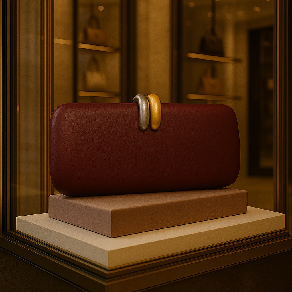 Sac Pochette Bandoulière Ovale Rétro avec Chaîne - SADJÉ