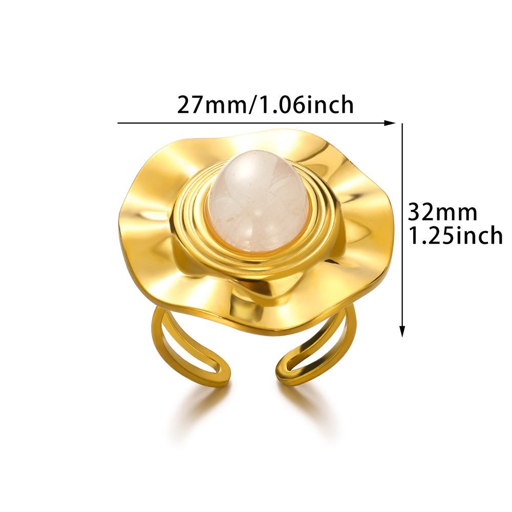 Bague Cœur Acier Inoxydable Rétro - Pendentif Suspendu Personnalité Polyvalente - SADJÉ