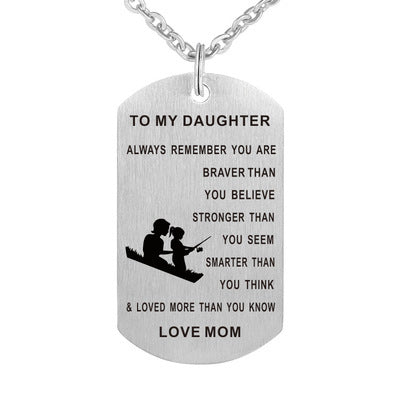 Collier Mère-Fille – Plaque Militaire Acier Inoxydable Gravé - SADJÉ