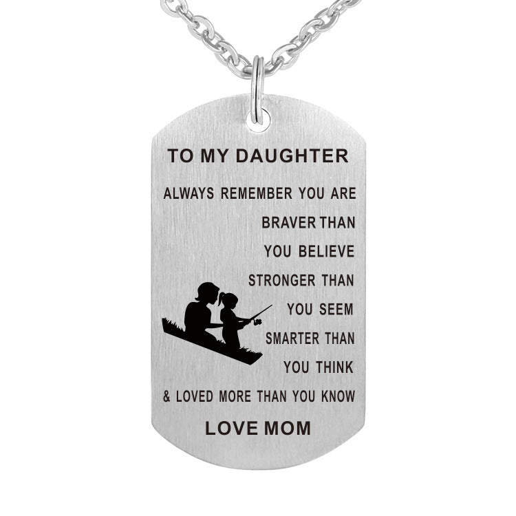 Collier Mère-Fille – Plaque Militaire Acier Inoxydable Gravé - SADJÉ