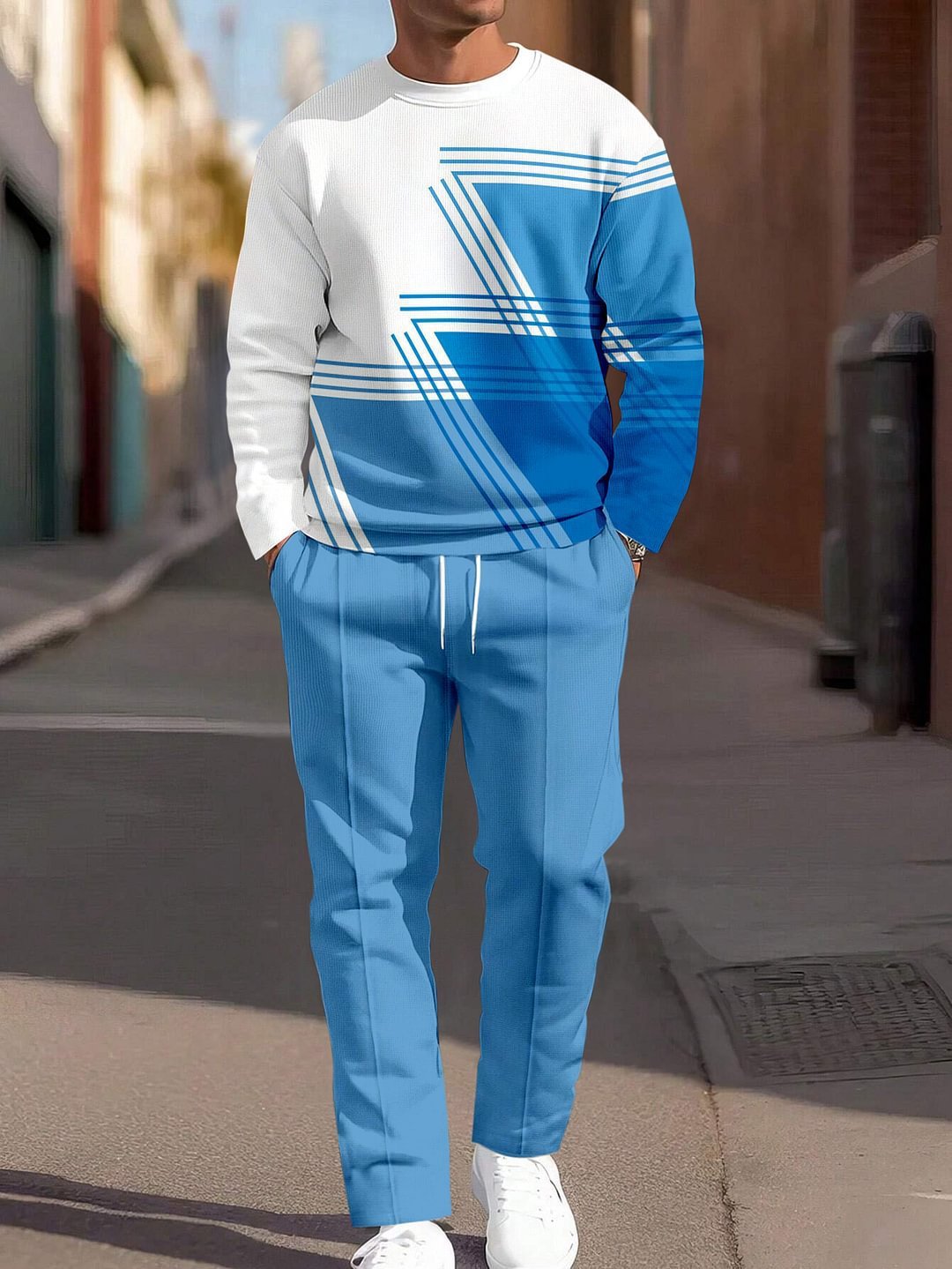 Ensemble Jogging Homme 2 Pièces - Sweat Col Rond et Pantalon Imprimé - SADJÉ