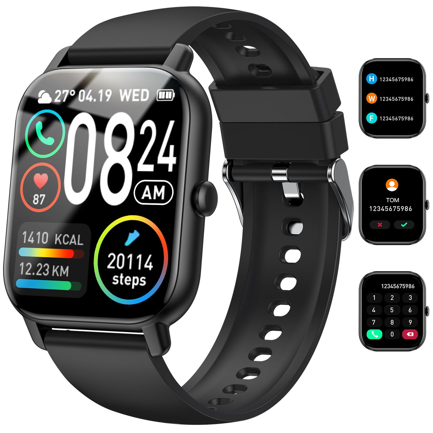 Montre Connectée Appels Bluetooth - Santé Cardiaque Sommeil - SADJÉ