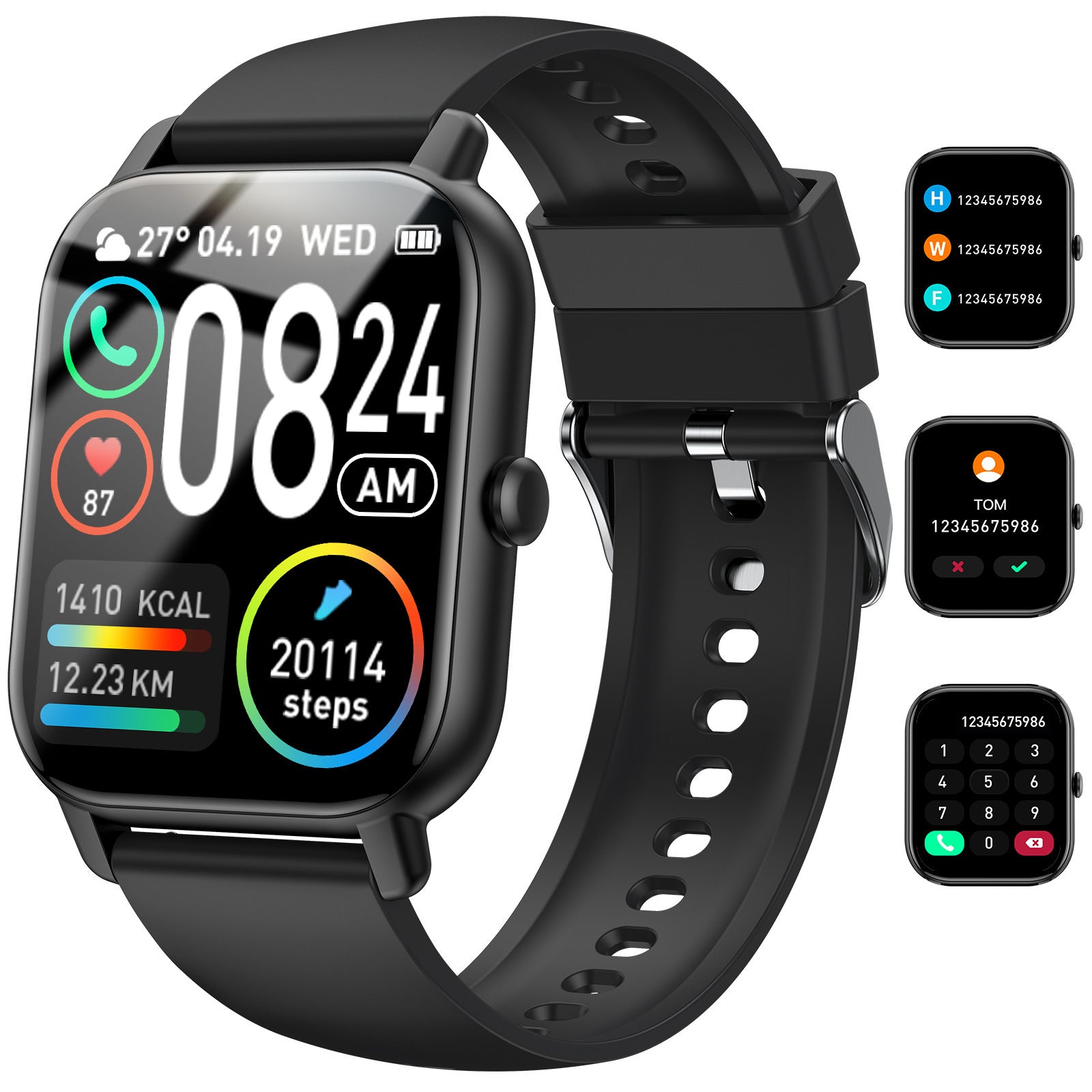 Montre Connectée Appels Bluetooth - Santé Cardiaque Sommeil - SADJÉ